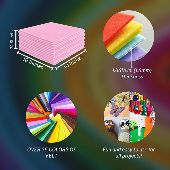FabricLA Acrylic Felt Sheets for Crafts