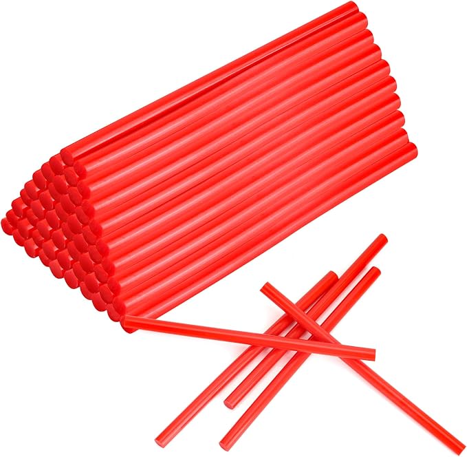 MATUFF Red Hot Glue Sticks Mini 0.27" x 5.9 inches, Colored Hot Melt Mini Glue