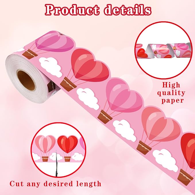 69 Ft Valentine’s Day Heart Hot Air Balloon Bulletin Board Border Love is in