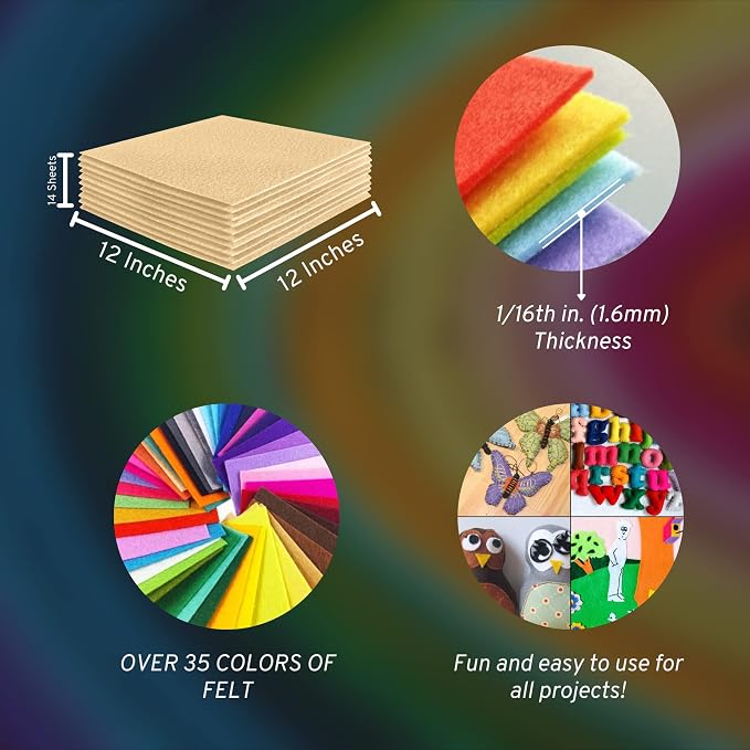 FabricLA Acrylic Felt Sheets for Crafts