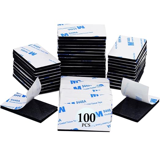 100 Pcs Double Sided Adhesive Pads, Heavy Duty Mounting Tape, 3mm Thickness