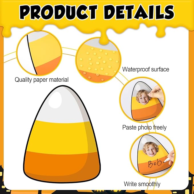 gisgfim 80Pcs Halloween Candy Corn Cutouts Halloween Party Decorations Bulletin