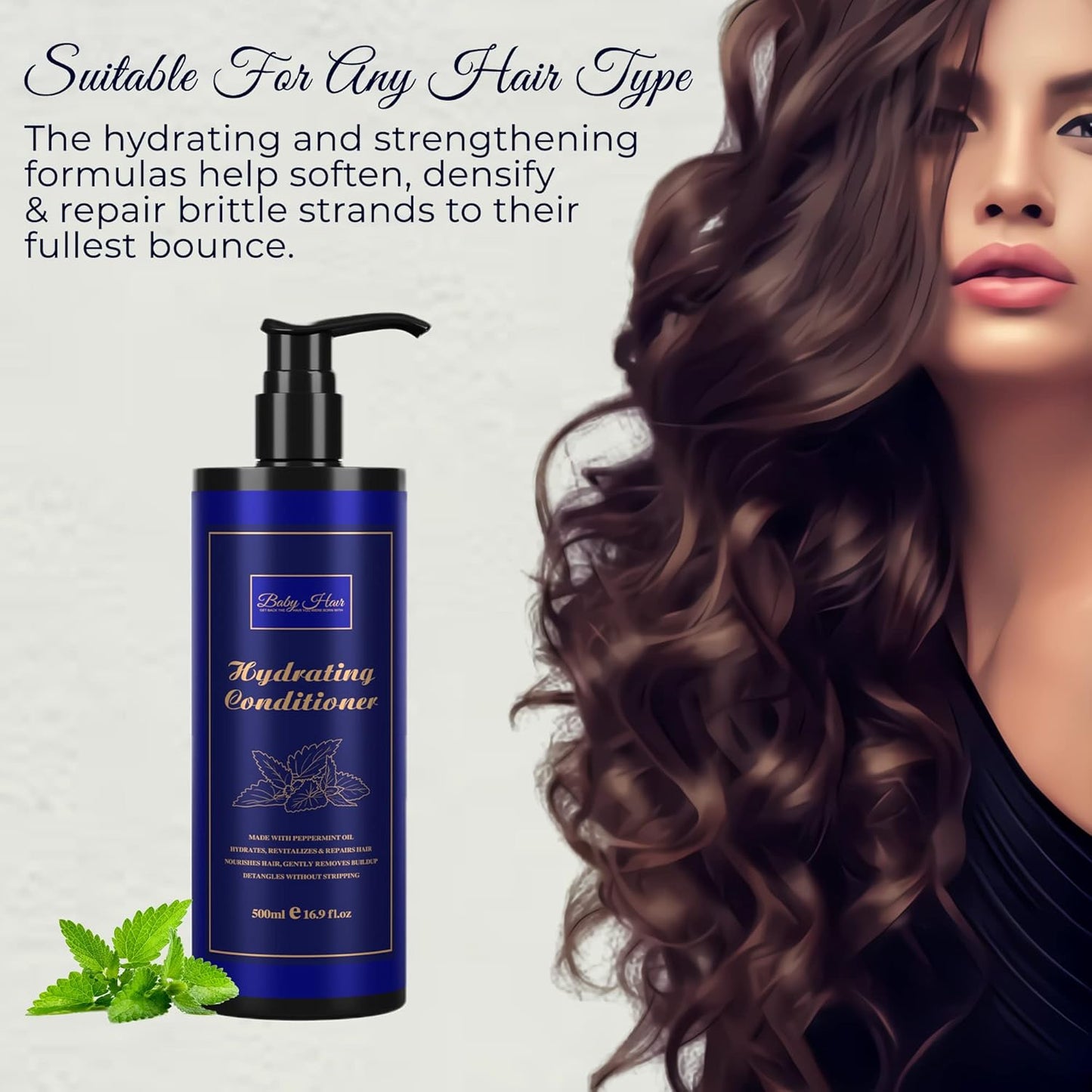 Baby Hair, Hydrating Revitalizing Conditioner, 16.9oz