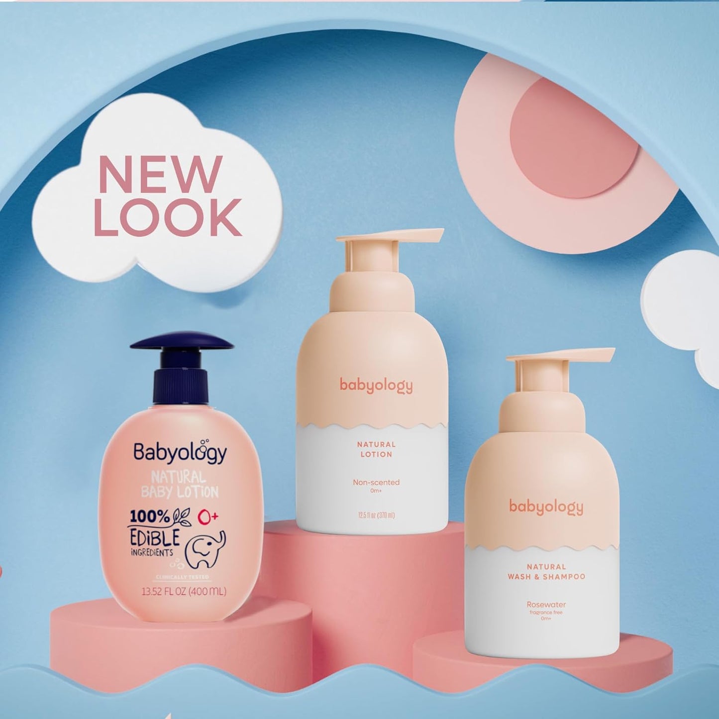 Babyology All Natural Baby Wash and Shampoo - 100% Edible Ingredients - with Organic Lavender Essential Oil (Fragrance Free) - Good for Sensitive Skin - Non Toxic - Tear Free
