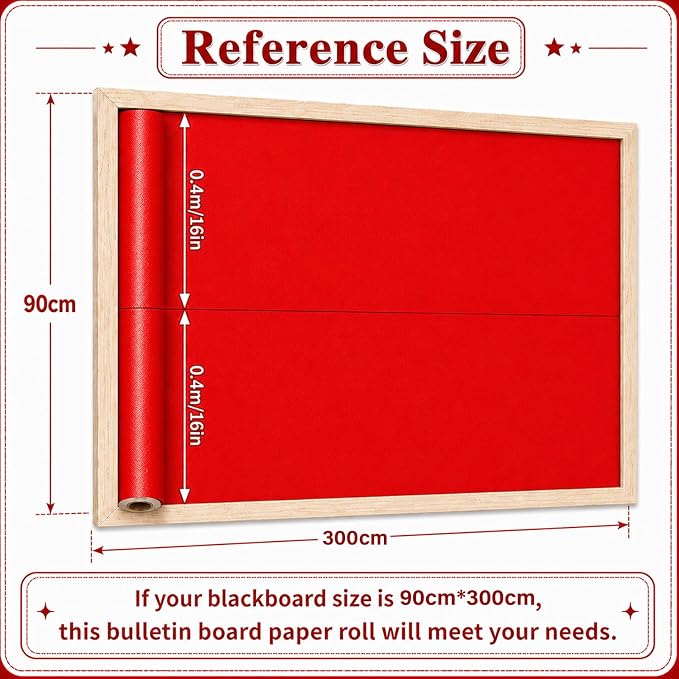 Red Bulletin Board Roll Non-Woven Fabric Poster 16in X 20ft | Back to School