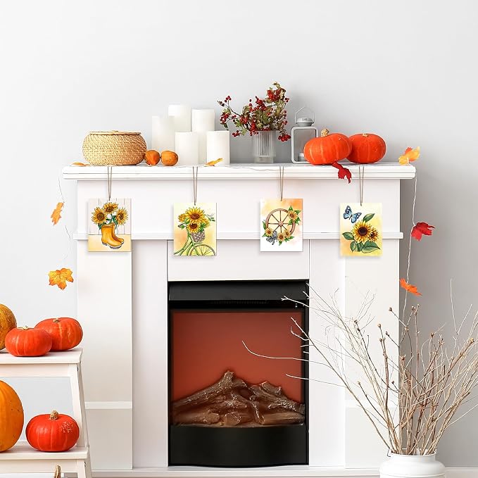 COCHIE 10PCS Large Thanksgiving Unfinished Wood Crafts to Paint