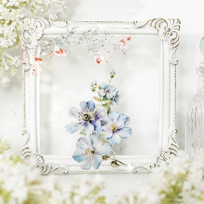 120 PCS Pastel Watercolor Nature Floral Botanical Stickers