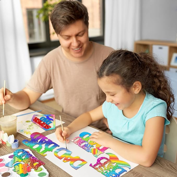 36PCS Wooden Father's Day Ornaments to Paint, Fathers Day Crafts