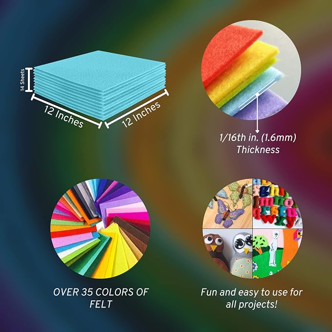 FabricLA Acrylic Felt Sheets for Crafts