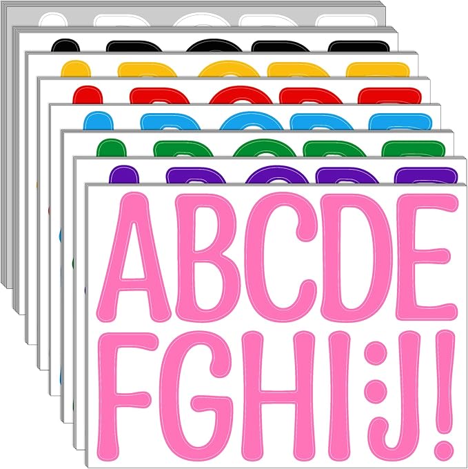 Bemeol 30 Sheets Large Letter Stickers 4 Inch Alphabet Letter Stickers Self