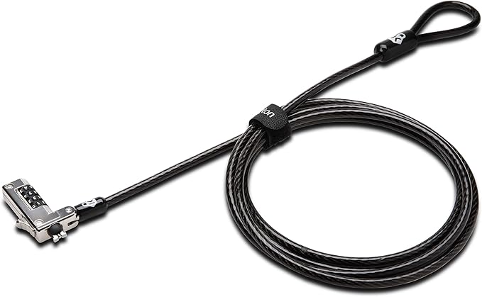 Kensington NanoSaver™ Combination Laptop Lock, Resettable Computer Security Locking Cable for Ultra-thin Laptops for HP Lenovo Asus Acer, Resettable 4-wheel Number Code (K60603WW)