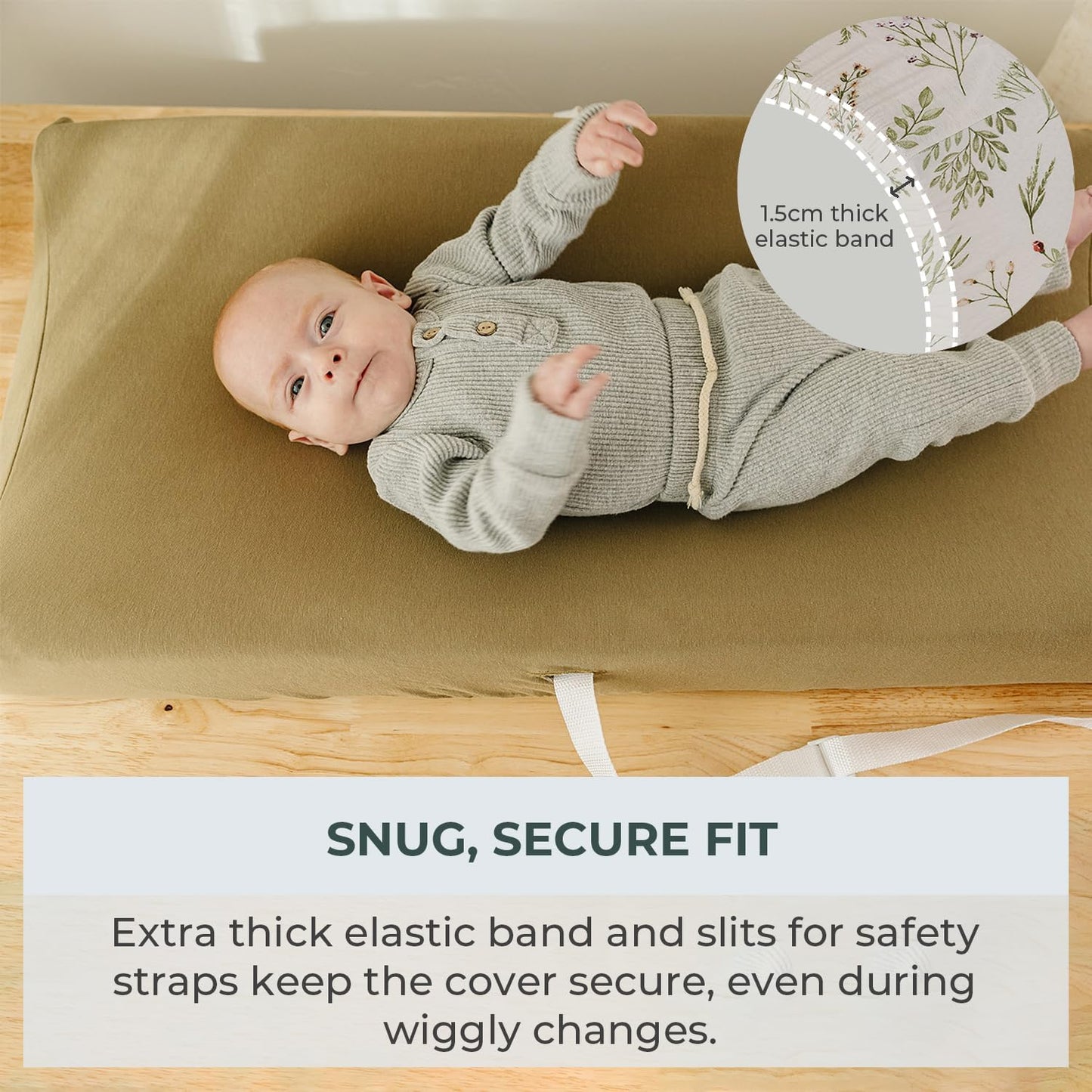 Pobibaby – 2 Pack Premium Changing Pad Covers for Boys, Ultra-Soft Breathable Cotton Diaper Changing Table Covers – Neutral Nursery Changing Pad Sheets for Baby (Gingham Khaki)