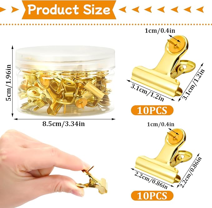 SANNIX 20 Pcs Metal Push Pin Clips 22mm and 31mm