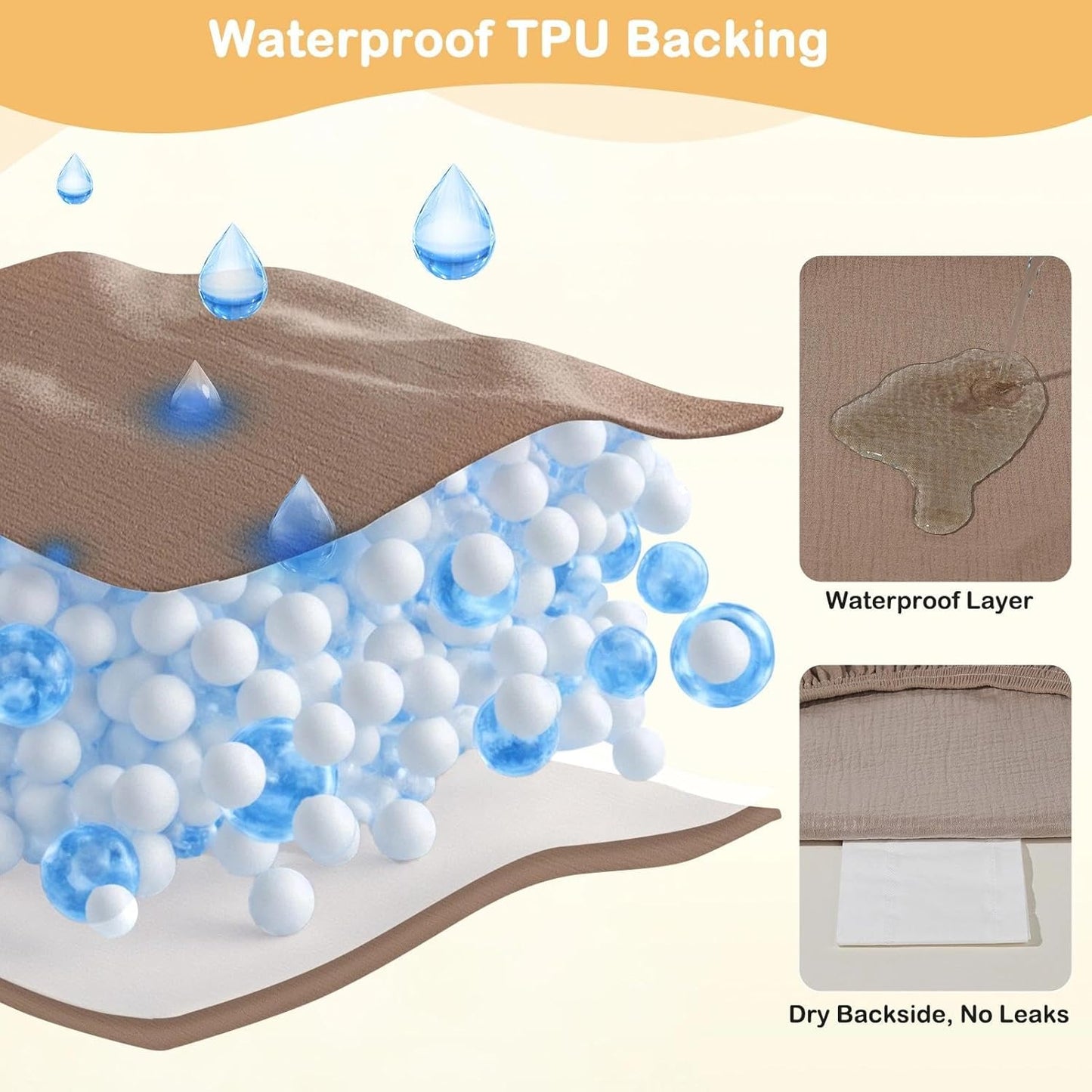 Basumee Muslin Changing Pad Cover Waterproof 2 Pack Baby Changing Table Covers for Boys and Girls Soft Breathable Nursery Diaper Change Table Cover Pad Fits 32"x16", Brown