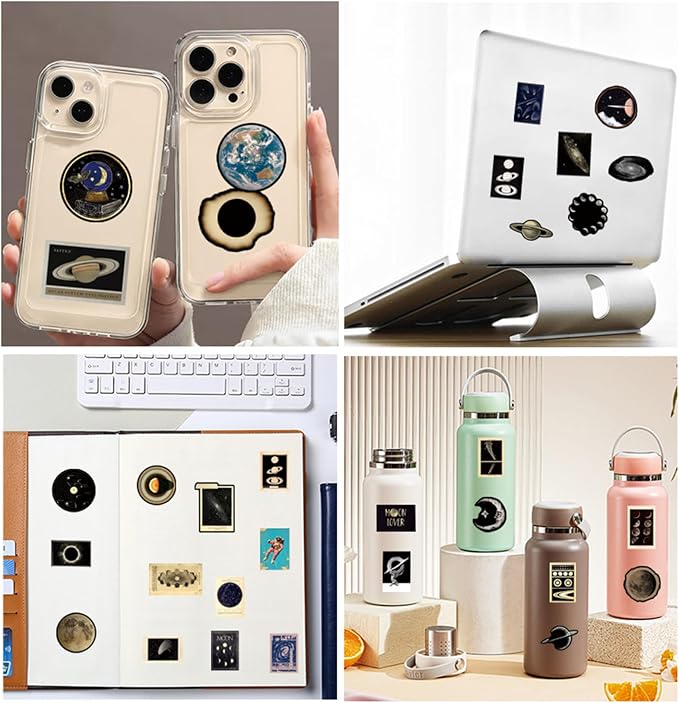 50Pcs Transparent Astronomy Stickers