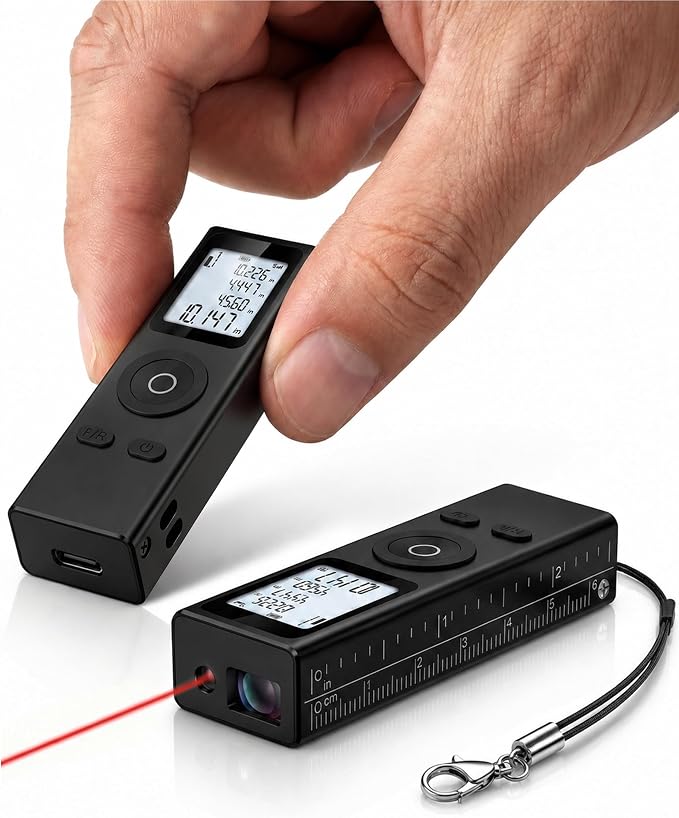 Cooper Ray, Mini Laser Measuring Tool, 2.7in 1oz Pocket Size Keychain Laser