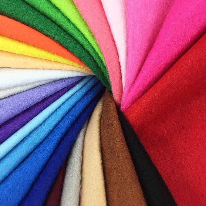 24pcs Thick 1.4mm Soft Felt Fabric Sheet Assorted Color Felt Pack DIY Craft