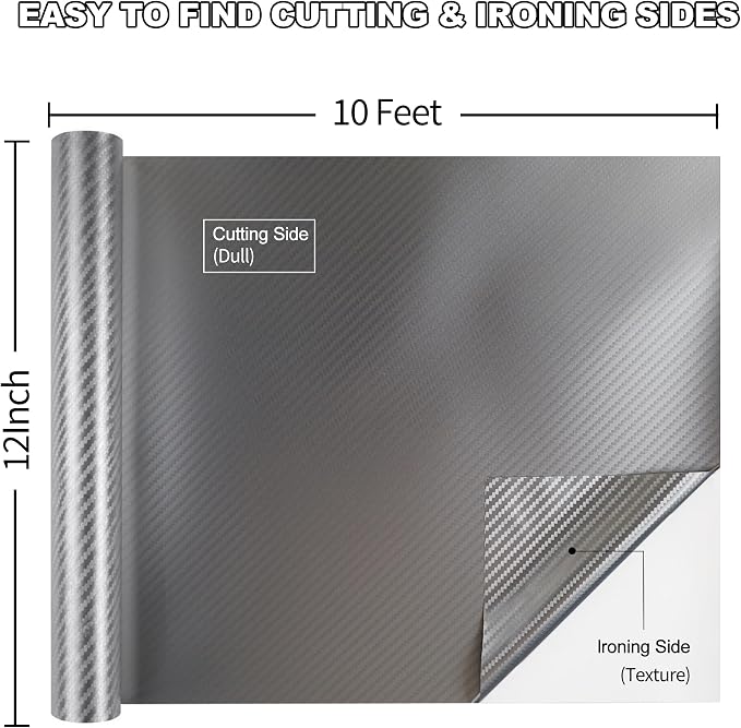 guangyintong Heat Transfer Vinyl Carbon Silver HTV Rolls, HTV Vinyl