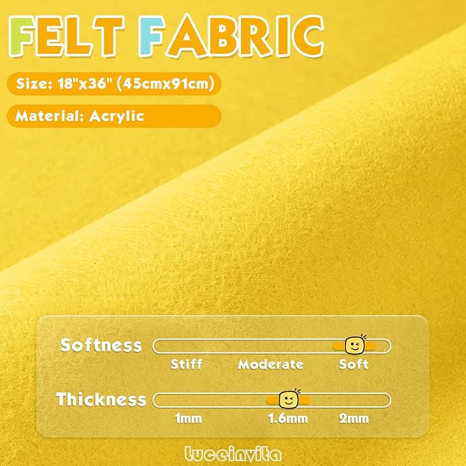 Sunflower 18" X 36" Felt Fabric Sheet
