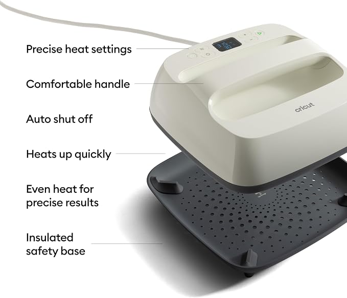 Cricut EasyPress® SE Taupe – 9 x 9 Heat Press + EasyPress Mat, 12 x 12 | 9 in x