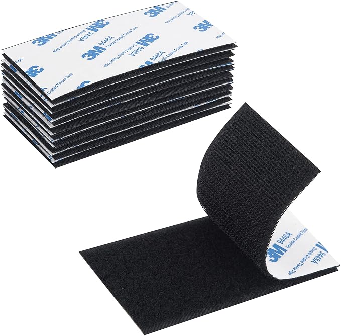 Hook and Loop Tape 2in x 4in 10 Pairs, Slef Adhesive Interlocking Strip