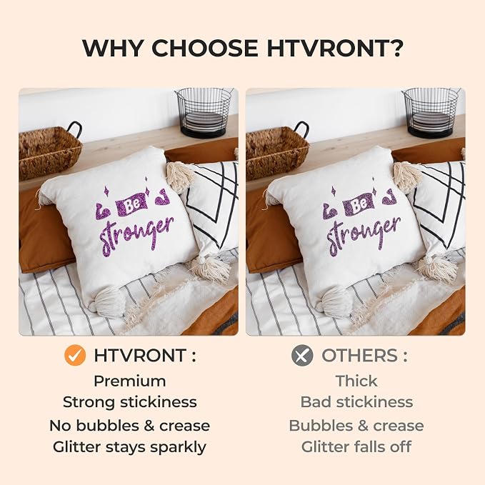 HTVRONT Glitter HTV, Glitter Heat Transfer Vinyl