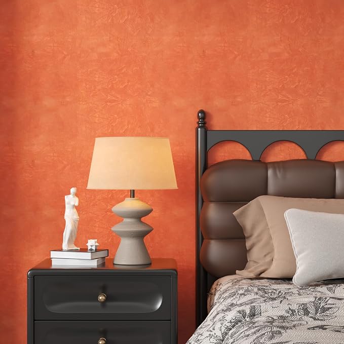 CHIHUT 12''x100'' Self Adhesive Orange Velvet Flocking Liner