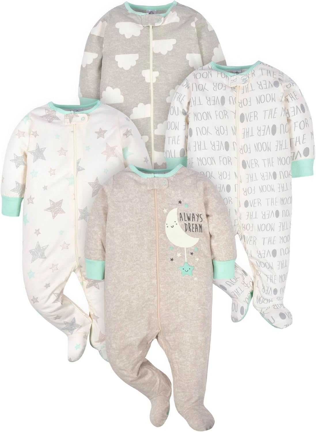 Gerber Baby Girls 4 Pack Sleep 'N Play Footie