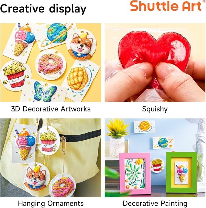 Shuttle Art 44 Pcs Magic Foam Texture Painting Kit, Including 28 Pcs Foam
