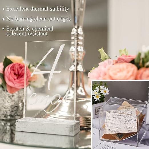 Roowest 6 Pcs 12 x 24 Inch, 1/8 Inch Clear Acrylic Sheet Plastic Sheet Cut to