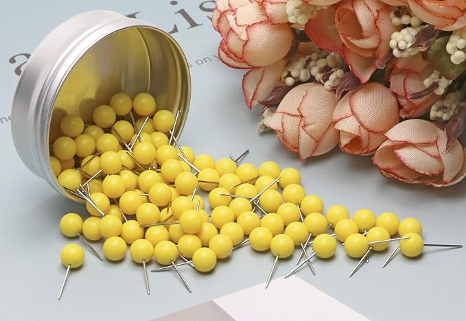 Tupalizy 100PCS 1/4 Inch Small Round Head Map Tacks Pins