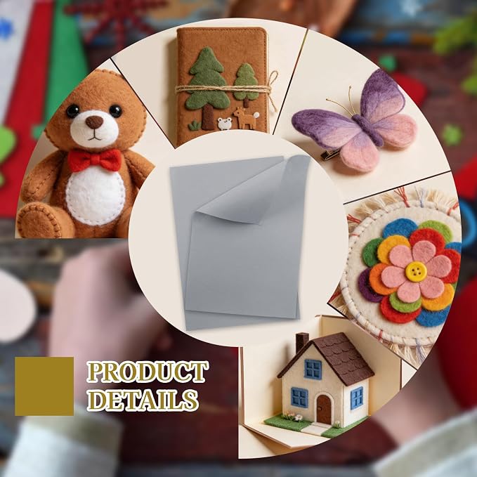12 Pcs Felt Sheets, 7x11 Inch Stiff Felt