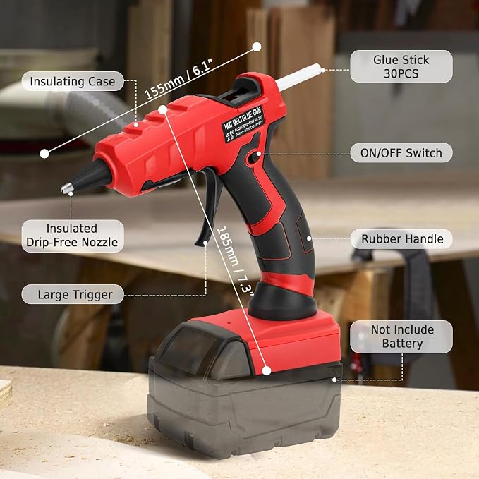 LIVOWALNY Cordless Hot Glue Gun Compatible