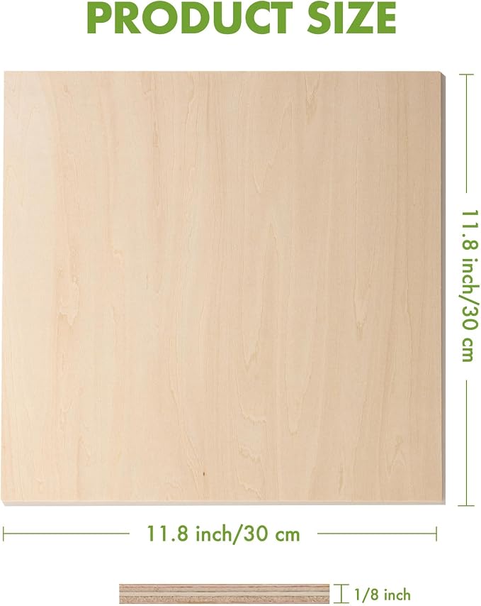 ROBOTIME 3mm Plywood 6 Pcs, 1/8 Maple Plywood