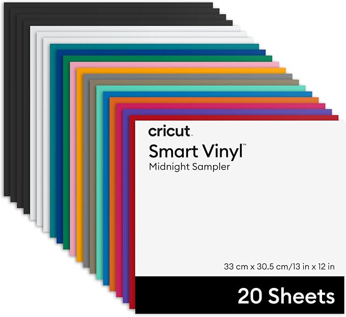 Cricut Matless Permanent Vinyl, Colorful Sampler – 13 in x 12 in