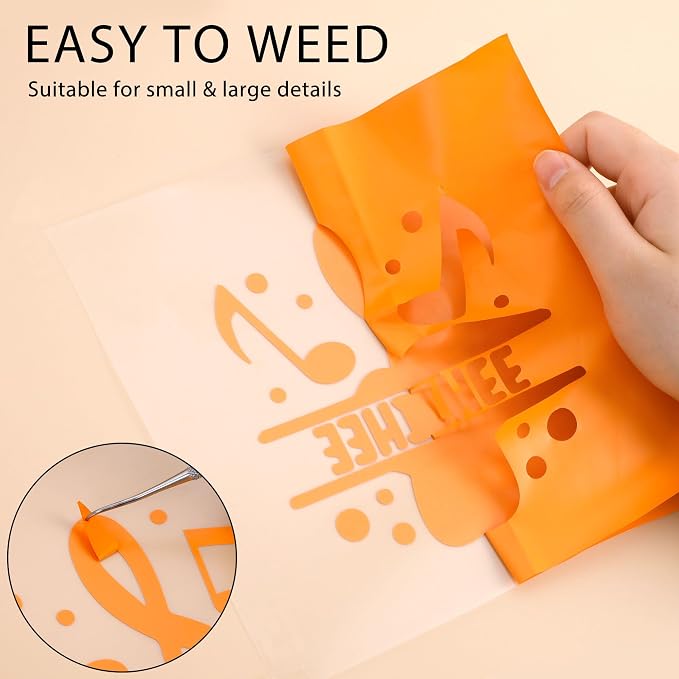 HTVVETUR Orange HTV Iron on Vinyl 12Inch by 35ft Heat Transfer Vinyl