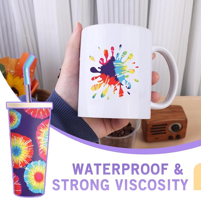 Tintnut Swirl Permanent Vinyl 8 Sheets 12"x10" Tie Dye Adhesive Vinyl |