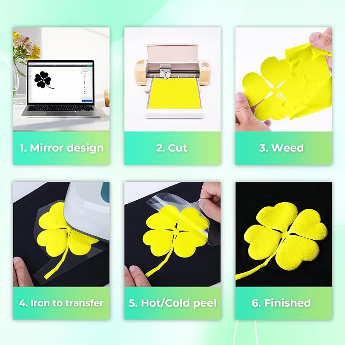Aoder Yellow Puff Vinyl Heat Transfer: 12" x6ft Yellow HTV 3D Puff Heat