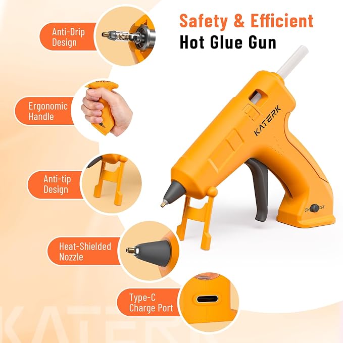 Katerk 3.7V Cordless Hot Glue Gun Kit