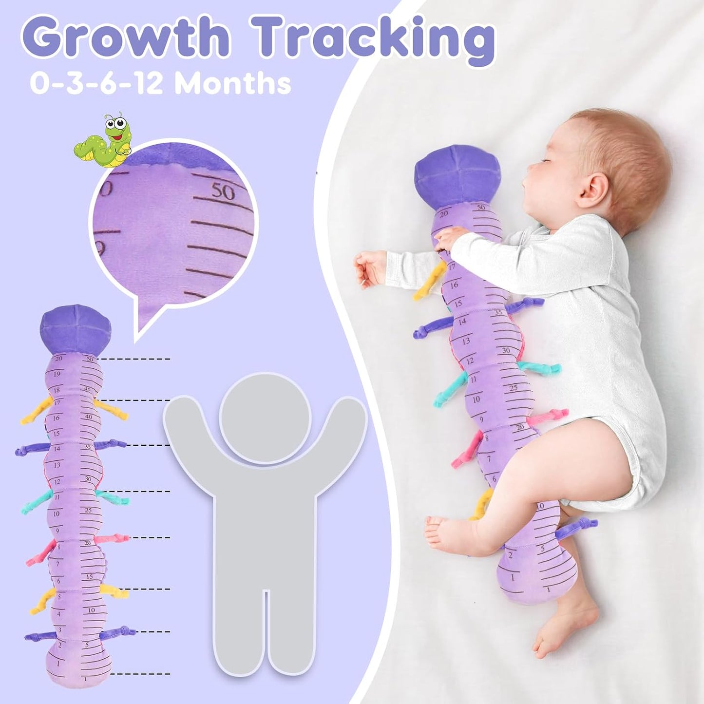 Baby Girl Toys 0-3-6 Months Musical Stuffed Animals Plush Caterpillar Toy with Crinkle Rattles Tummy Time Sensory Learning Toys for Infants 6-9-12 Months Newborn Girls Boys Shower