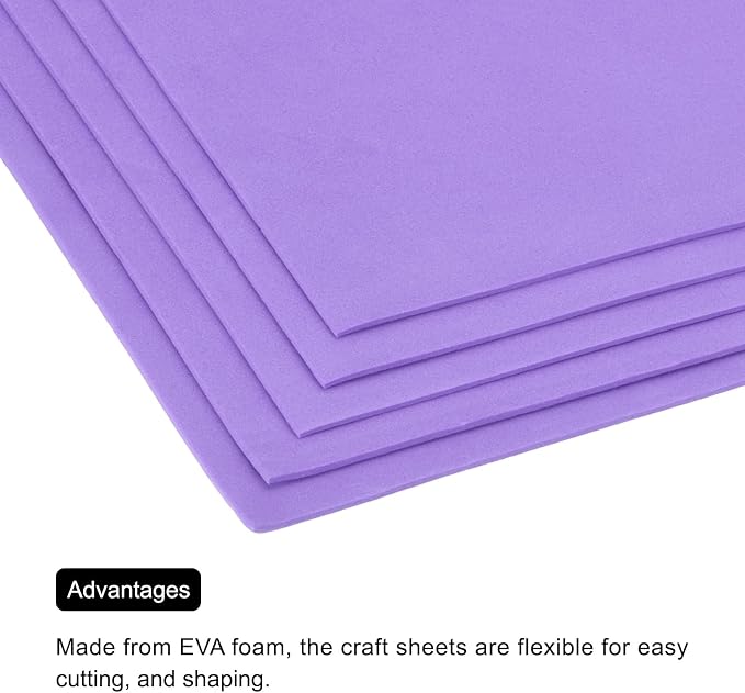 MECCANIXITY EVA Foam Sheets Light Purple 35.4 Inch x 19.7 Inch 2mm Thick Crafts
