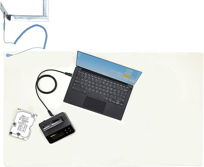 StarTech.com Anti Static Mat, ESD Mat for Electronics Repair, Anti Static Table/Desk Mat w/Detachable Grounding Wire, ANSI/ESD S 4.1, Flexible Thermoplastic Work Pad, 23x47", TAA