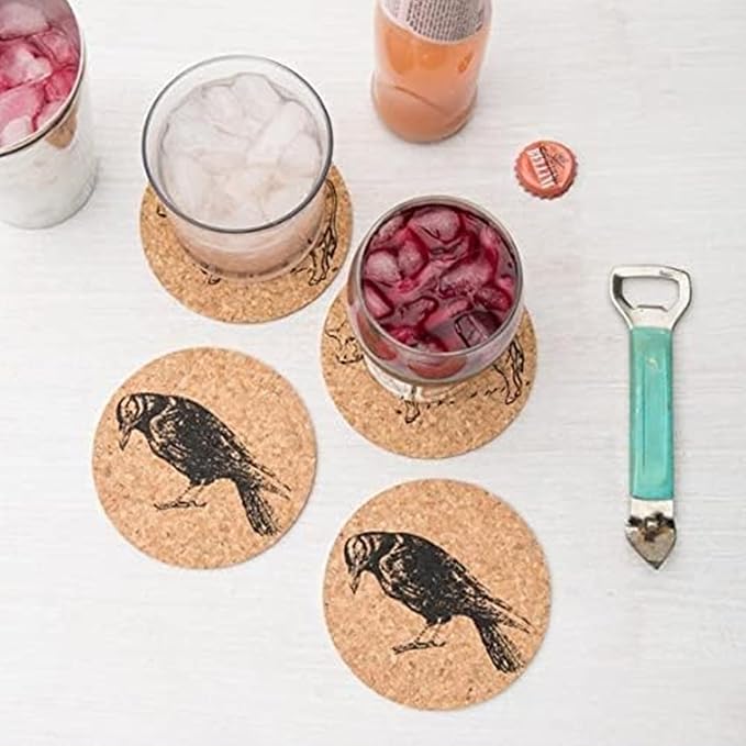 Tebery 20 Pack Cork Coasters Round, 3.9" Bar Coasters