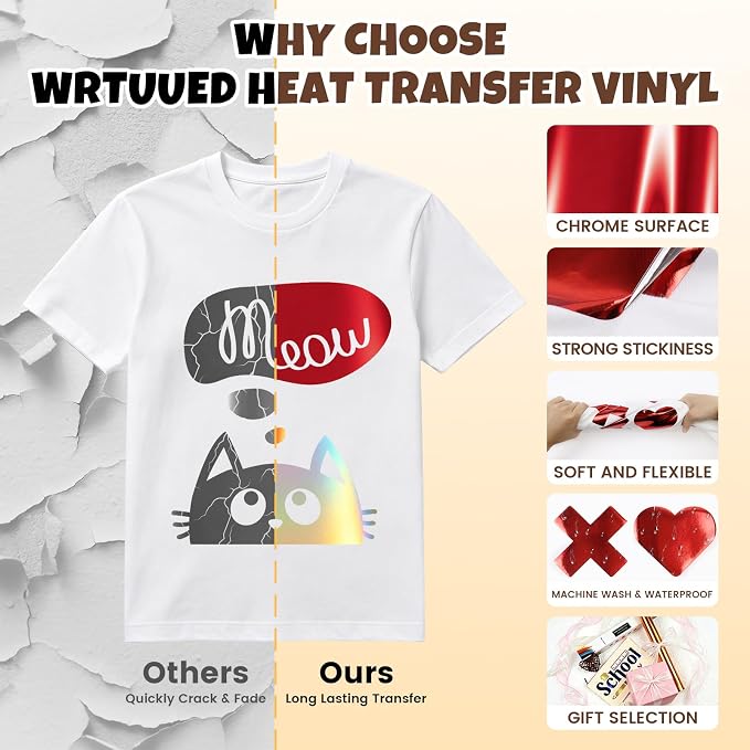 Red Metallic Heat Transfer Vinyl Roll