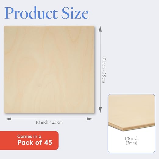 Baltic Birch Plywood, 3 mm 1/8 Craft Wood, B/BB Grade Baltic Birch Sheets