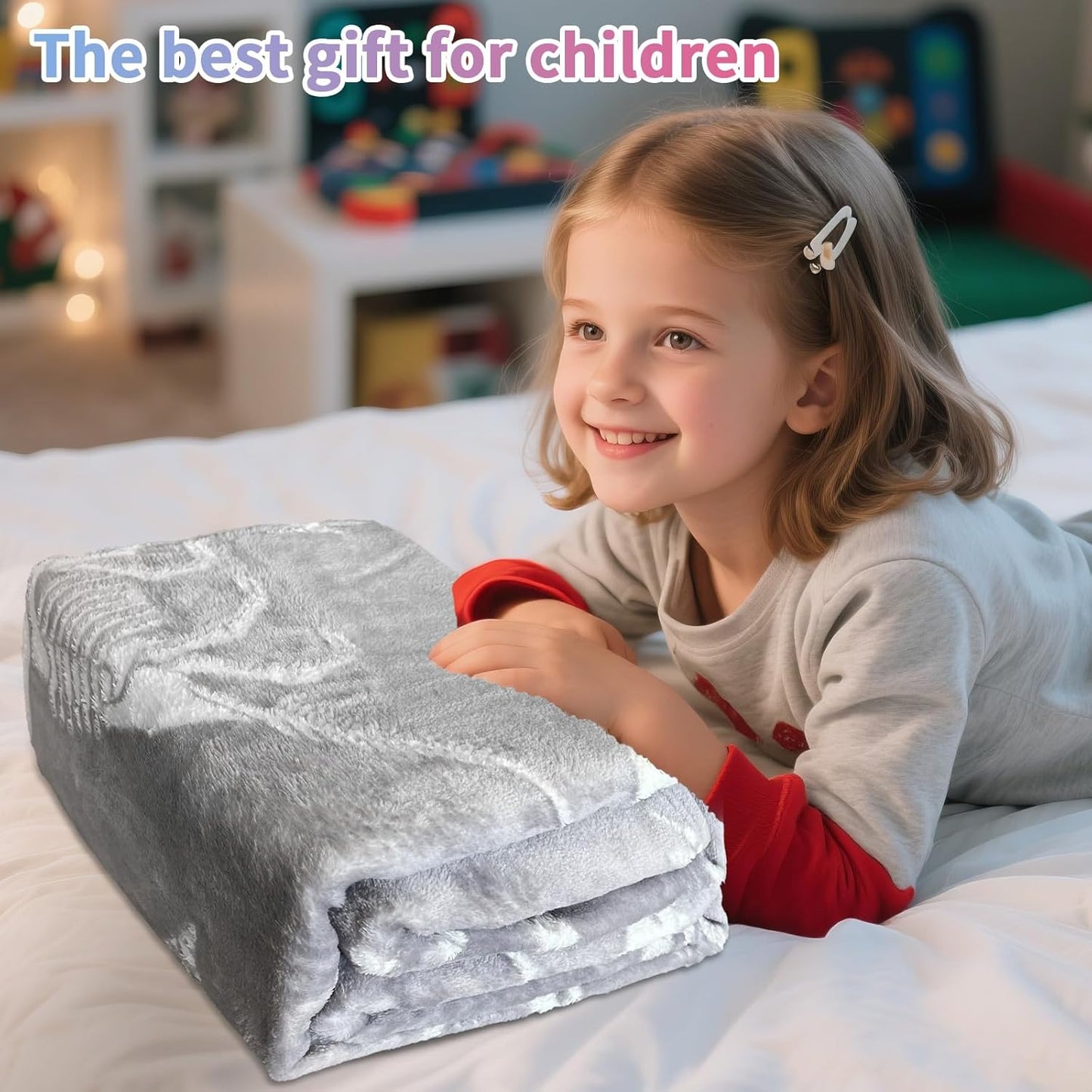 TEHALK Dinosaur Glow in The Dark Blanket for Boys/Girls/Toddler/Baby, Dinosaur Toys for Boy Age 3-12, Cute Funny Kids Throw Blanket for Birthday/Gifts 40"x 60"