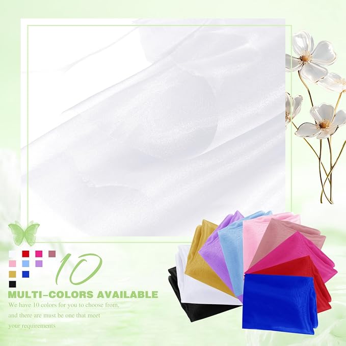 VACVELT White Sheer Organza Fabric by The Yard 60" Wide | Semi-Transparent