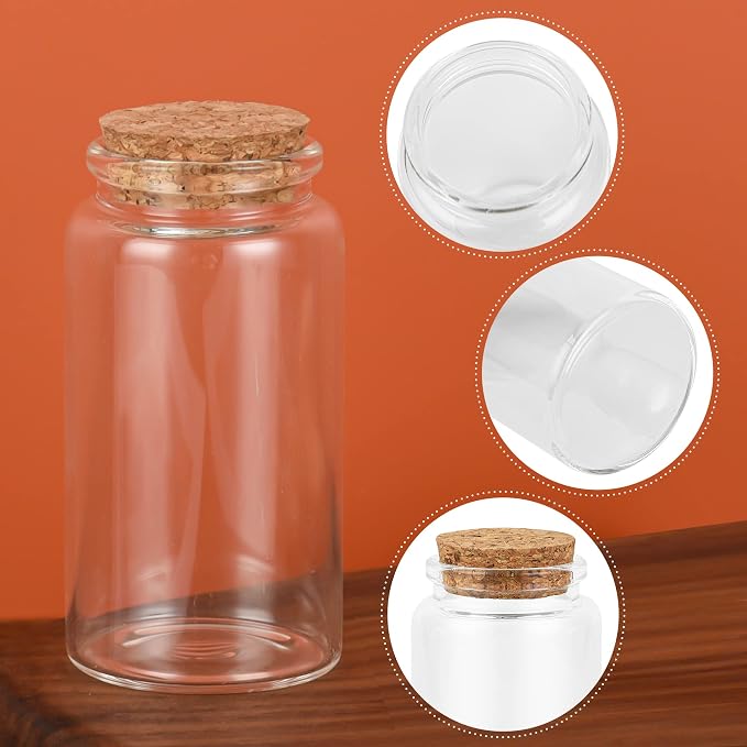 3PC100ML Empty Glass Jars with Cork Stoppers