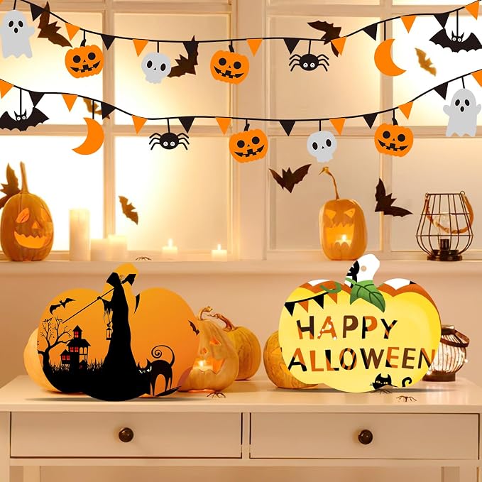 60 Pcs Pumpkin Wooden Cutouts Thanksgiving Unfinished Wood Crafts Pumpkin