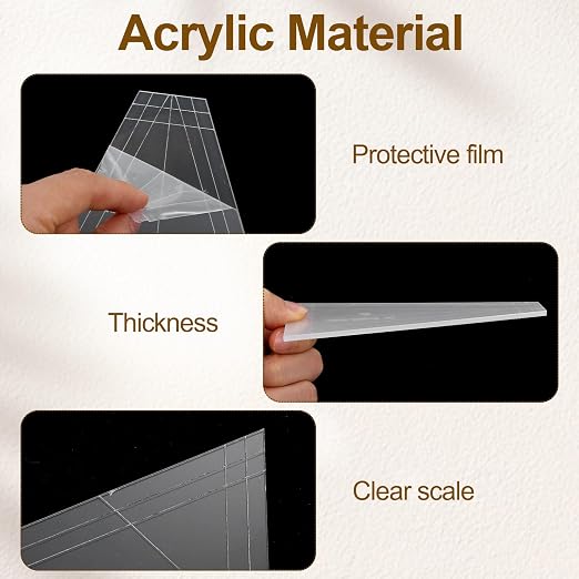 10 Pcs Quilting Templates, Reusable Acrylic Quilting Rulers Set